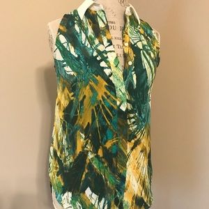 Sleeveless button down shirt